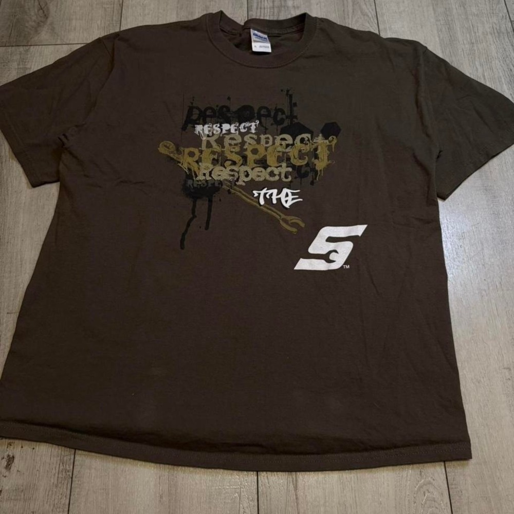 Brown Respect The 5 tee, Size XL
